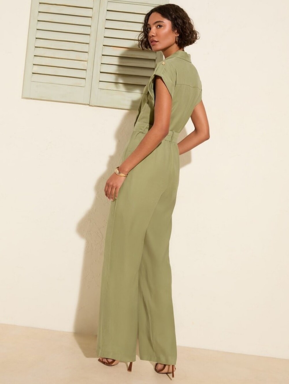 Friends Like These Khaki Green Utility Jumpsuit Size 14 - Picture 4 of 4